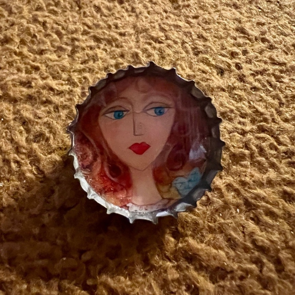 Handmade Pale Ale Bottle Cap Brooch